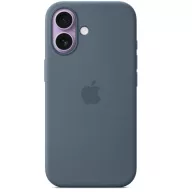 Apple iPhone 17 gyári szilikon tok, MagSafe, acélkék