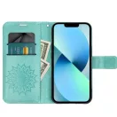 Mezzo Book Xiaomi Redmi 15 4G / 15 5G kinyitható tok kártyatartóval, mandala minta, zöld