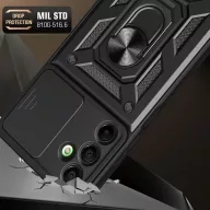  Tech-Protect Camshield Pro Xiaomi Redmi 15 4G / Redmi 15 5G strapabíró tok kameravédelemmel, kitámasztóval, fekete