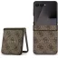 Guess PU Leather 4G Colored Ring Magnetic Samsung Galaxy Z Flip 7 hátlap tok, barna
