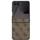 Guess PU Leather 4G Colored Ring Magnetic Samsung Galaxy Z Flip 7 hátlap tok, barna