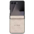 Guess PU Leather 4G Colored Ring Magnetic Samsung Galaxy Z Flip 7 hátlap tok, rózsaszín