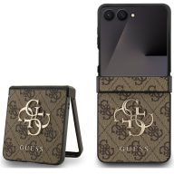  Guess PU 4G Metal Logo Samsung Galaxy Z Flip 7 hátlap tok, barna