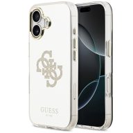   Guess PC/TPU Mirror 4G Glitter Logo Apple iPhone 17 csillámos hátlap tok kameravédő peremmel, MagSafe, arany