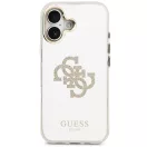 Guess PC/TPU Mirror 4G Glitter Logo Apple iPhone 17 csillámos hátlap tok kameravédő peremmel, MagSafe, arany