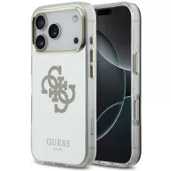   Guess PC/TPU Mirror 4G Glitter Logo Apple iPhone 17 Pro Max csillámos hátlap tok kameravédő peremmel, MagSafe, arany