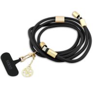   Guess Crossbody Strap PU 4G Metal Logo univerzális pánt, USB-C-USB-C töltő- és adatkábellel, fekete