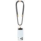 Guess Crossbody Strap PU 4G Metal Logo univerzális pánt, USB-C-USB-C töltő- és adatkábellel, fekete