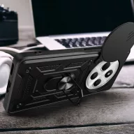   Tech-Protect Camshield Pro Xiaomi Redmi 14C / Poco C75 strapabíró tok kameravédelemmel, kitámasztóval, fekete