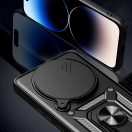 Tech-Protect Camshield Pro Xiaomi Redmi Note 14 Pro+ strapabíró tok kameravédelemmel, kitámasztóval, fekete