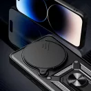 Tech-Protect Camshield Pro Xiaomi Redmi Note 14 Pro / Poco X7 strapabíró tok kameravédelemmel, kitámasztóval, fekete