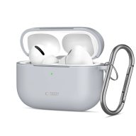  Tech-Protect AirPods Pro 3 szilikon tok, karabinerrel, szürke