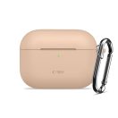 Tech-Protect AirPods Pro 3 szilikon tok, karabinerrel, barna (Caffe Latte)