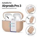 Tech-Protect AirPods Pro 3 szilikon tok, karabinerrel, barna (Caffe Latte)