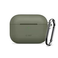   Tech-Protect AirPods Pro 3 szilikon tok, karabinerrel, sötétzöld
