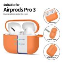Tech-Protect AirPods Pro 3 szilikon tok, karabinerrel, narancs