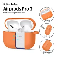   Tech-Protect AirPods Pro 3 szilikon tok, karabinerrel, narancs