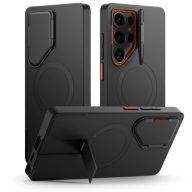   Tech-Protect Kevlar Aura Samsung Galaxy S25 Ultra MagSafe tok kameravédelemmel, kitámasztóval, fekete-narancs