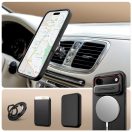 Tech-Protect Kevlar Aura Apple iPhone Air (2025) MagSafe tok kameravédelemmel, kitámasztóval, fekete-narancs