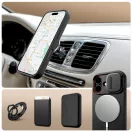 Tech-Protect Kevlar Aura Apple iPhone 17 MagSafe tok kameravédelemmel, kitámasztóval, fekete-narancs