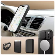   Tech-Protect Kevlar Aura Apple iPhone 17 Pro Max MagSafe tok kameravédelemmel, kitámasztóval, fekete-narancs