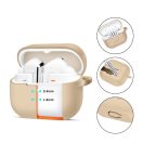 Tech-Protect Samsung Galaxy Buds 3 / 3 FE / 3 Pro szilikon tok, karabinerrel, barna (Caffe Latte)