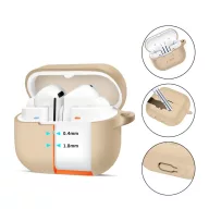   Tech-Protect Samsung Galaxy Buds 3 / 3 FE / 3 Pro szilikon tok, karabinerrel, barna (Caffe Latte)