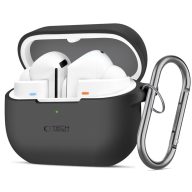   Tech-Protect Samsung Galaxy Buds 3 / 3 FE / 3 Pro szilikon tok, karabinerrel, fekete