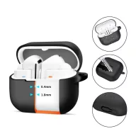   Tech-Protect Samsung Galaxy Buds 3 / 3 FE / 3 Pro szilikon tok, karabinerrel, fekete