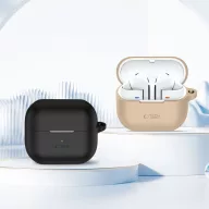   Tech-Protect Samsung Galaxy Buds 3 / 3 FE / 3 Pro szilikon tok, karabinerrel, fekete
