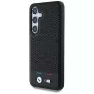   BMW Leather Tricolor Stripe Samsung Galaxy S25 MagSafe hátlap tok, fekete