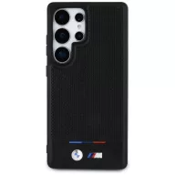   BMW Leather Tricolor Stripe Samsung Galaxy S25 Ultra MagSafe hátlap tok, fekete