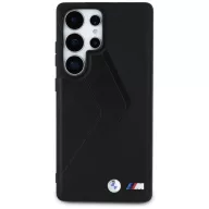   BMW Leather Oversized Stripes Samsung Galaxy S25 Ultra bőr MagSafe hátlap tok, fekete