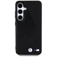  BMW Leather Oversized Stripes Samsung Galaxy S25 bőr MagSafe hátlap tok, fekete