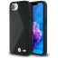 BMW Leather Oversized Stripes Apple iPhone 17e / iPhone 16e bőr MagSafe hátlap tok, fekete