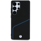 BMW Leather Textured and Smooth Samsung Galaxy S25 Ultra bőr MagSafe hátlap tok, fekete