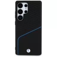   BMW Leather Textured and Smooth Samsung Galaxy S25 Ultra bőr MagSafe hátlap tok, fekete