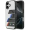 BMW M IML Metal Buttons Tricolor Lines Apple iPhone 17 MagSafe hátlap tok, antracit szürke