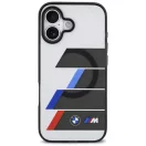 BMW M IML Metal Buttons Tricolor Lines Apple iPhone 17 MagSafe hátlap tok, antracit szürke