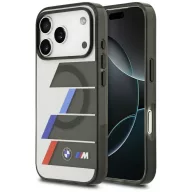   BMW M IML Metal Buttons Tricolor Lines Apple iPhone 17 Pro MagSafe hátlap tok, antracit szürke