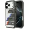 BMW M IML Metal Buttons Tricolor Lines Apple iPhone 17 Pro MagSafe hátlap tok, antracit szürke