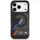 BMW M IML Metal Buttons Tricolor Lines Apple iPhone 17 Pro Max MagSafe hátlap tok, fekete