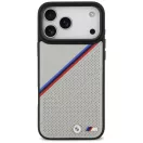 BMW M Tricolor Metal Logo Apple iPhone 17 Pro MagSafe hátlap tok, szürke