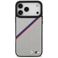   BMW M Tricolor Metal Logo Apple iPhone 17 Pro MagSafe hátlap tok, szürke