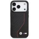 BMW M Carbon Line & Logo Apple iPhone 17 Pro Max MagSafe hátlap tok, fekete-piros