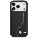 BMW M Carbon Line & Logo Apple iPhone 17 Pro MagSafe hátlap tok, fekete-sárga