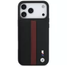 BMW M Perforated Stripe Logo Apple iPhone 17 Pro MagSafe hátlap tok, fekete-piros