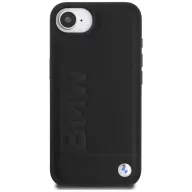   BMW Leather Hot Stamp Apple iPhone 17e / iPhone 16e MagSafe bőr hátlap tok, fekete