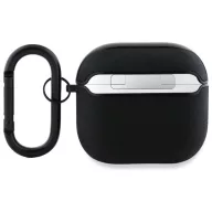   BMW Geniune Leather Silver Logo Airpods 5 / Airpods 4 bőr tok karabinerrel, fekete