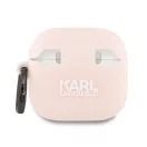 Karl Lagerfeld 3D Logo NFT Choupette Head Apple AirPods 4 szilikon tok, fekete